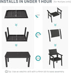 ZHUSI Patio Table and Chairs Set, Outdoor Table and Chairs, HDPE Outdoor Dining - Image 8