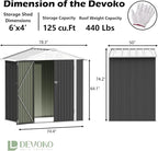 Devoko Outdoor Storage Shed 6 x 4 FT Lockable Metal Garden Shed Steel - Image 3