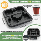4 Cell Round Nursery Pot Trays for 5-6 Inch Pots, Thickened Sturdy Seedling Pot - Image 2