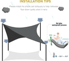 SUNNY GUARD Waterproof Sun Shade Sail 8' x 10' Charcoal Rectangle UV Block - Image 6