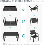 ZHUSI Patio Table and Chairs Set, Outdoor Table and Chairs, HDPE Outdoor Dining - Image 8