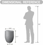 Kante Tall Concrete Planter, 21.7-Inch Height Gray Large Indoor Outdoor Plant - Image 7