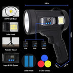 Spotlight 100000 Lumens, 6 Modes Led Rechargeable Spotlight Flashlight As Seen - Image 5