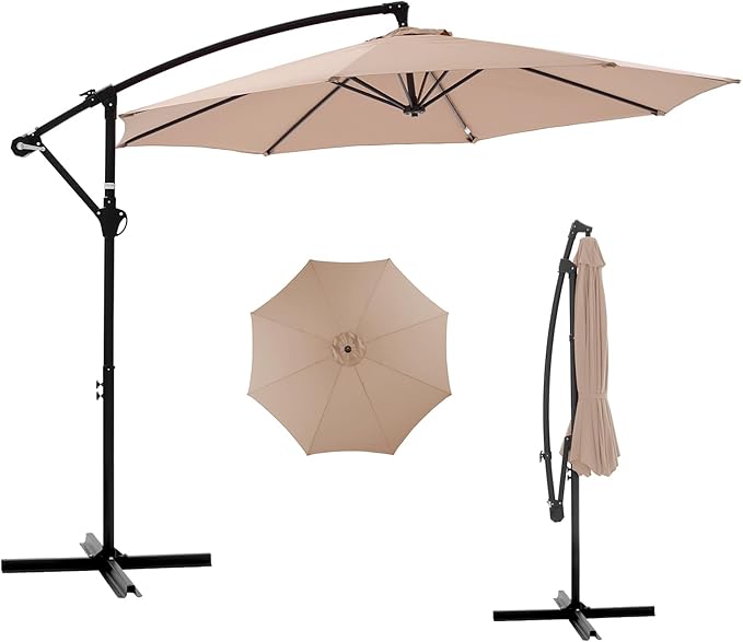 NEWBULIG 10FT Patio Umbrella, Offset Cantilever Outdoor Patio Table Umbrella by NEWBULIG
