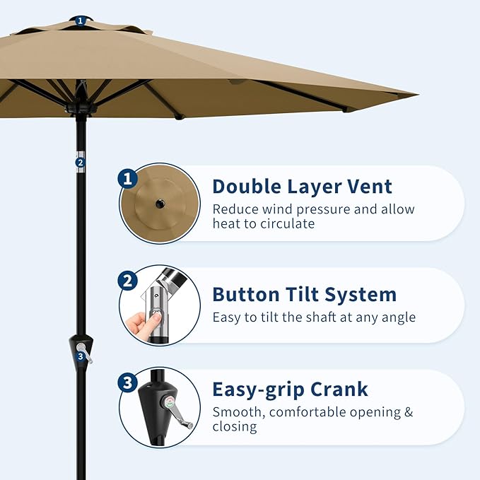 Garvee 10FT Patio Umbrella - Image 4