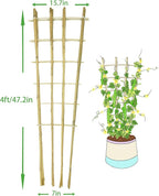 Natural Bamboo Trellis, Fan-Shaped Plant Support Trellis - Image 2