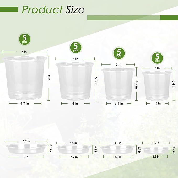 4/5/6/7 Inch Clear Nursery Pots - Image 2