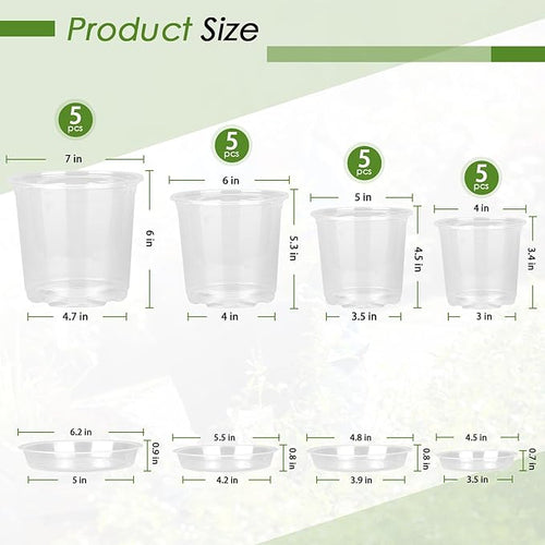4/5/6/7 Inch Clear Nursery Pots - Image 2