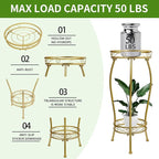 Plant Stand Indoor Outdoor 2 Tier 27'' Tall Metal Potted Rack Flower Pot Stand - Image 4