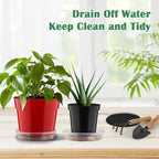 20 Pack 6 Inch Plant Pots, Thickened Plastic Flower Pots - Image 5