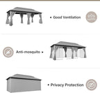 LAUSAINT HOME Semi-Permanent Outdoor Patio Gazebo 10'x20', Heavy Duty Party - Image 9