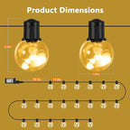 Outdoor String Lights, 25ft 20 LED Bulbs Hanging Patio Lights Dimmable - Image 6