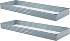 2 Pack 12x4x1FT Galvanized Raised Garden Bed Kit, Outdoor Metal Planter Box by Meberam
