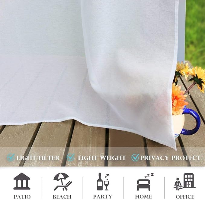 RYB HOME 2 Panels Outdoor Curtains - Image 8