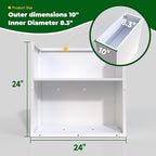 White Metal Long Planter for Outdoor Plants 24" x 10" x 24" Metal Rectangular - Image 2