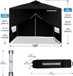 OASISHOME One Push Setup Pop-up Gazebo Portable Canopy Tent 10'x10', - Image 3