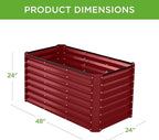 Best Choice Products 4x2x2ft Outdoor Metal Raised Garden Bed, Deep Root Box - Image 3