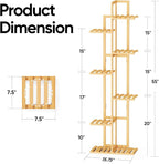 ROSSNY 55 Inch Tall Plant Stand Indoor, 7 Tier 8 Potted Bamboo Plant Stands - Image 2