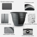 3 Pack Large 16 Inch Plastic Plant Pots - Image 3