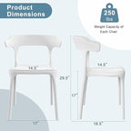 VECELO 4 Pack Plastic Stacking Chairs, Stackable Dining Chairs - Image 3