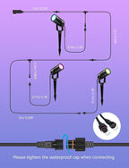 Smart Landscape Lights, APP Controlled RGBCW Color Changing Spot Lights - Image 8
