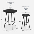 Best Choice Products 3-Piece Patio Dining Set, Bar Height, Outdoor Bistro Set - Image 2