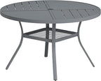 VICLLAX Round Patio Table with Adjustable Umbrella Hole by HOME