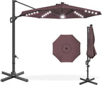 Best Choice Products 10ft Solar LED Cantilever Patio Umbrella, 360-Degree by BestChoiceProducts