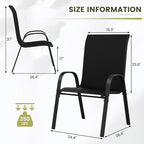 UDPATIO Patio Chairs Set of 8, Stackable Outdoor Dining Chairs - Image 3