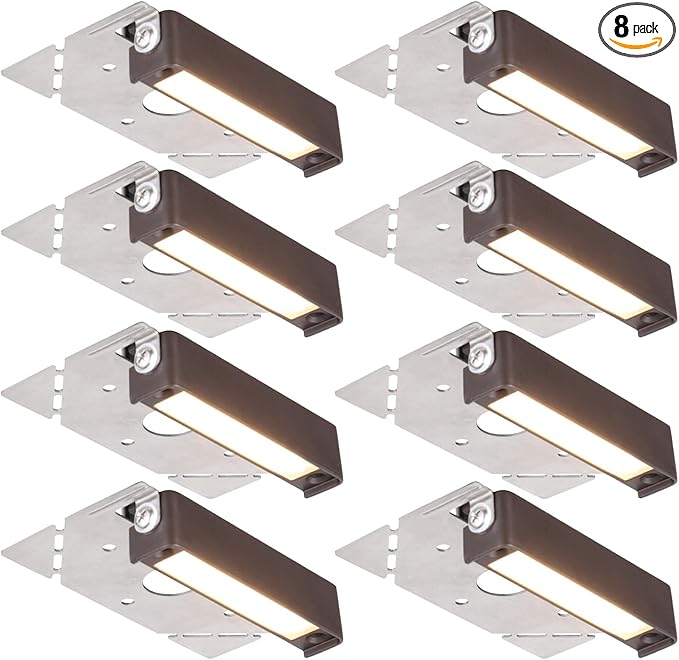 LEONLITE 8-Pack 4 Inch LED Hardscape Lighting, Update Retaining Wall Lights by LEONLITE