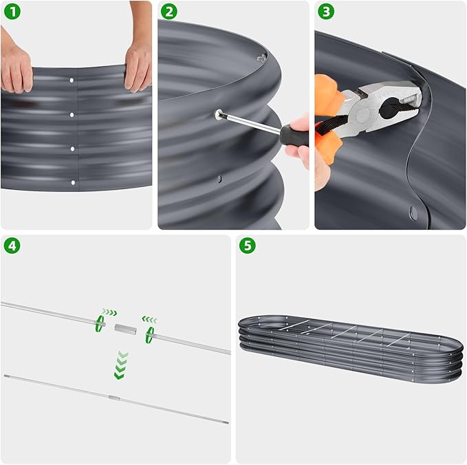 Land Guard 8×2×1ft Galvanized Raised Garden Bed Kit, 108 Gallon Capacity Raised - Image 4