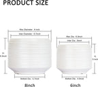8 Inch + 6 Inch Ceramic Plant Pots Indoor - Image 2