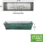 Achla Designs Galvanized Window Flower Box Planter-Green-Small - Image 2