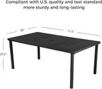 Grand patio Outdoor Dining Set for 6, Metal Woven Wicker Fixed Patio Chairs - Image 5