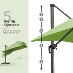 PURPLE LEAF 9' X 11.5' Patio Umbrella Outdoor Cantilever Rectangle Umbrella - Image 3