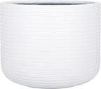 SAFAVIEH Outdoor Collection Nardo White Cement Ficonstone Planter Pot by SAFAVIEH