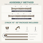 2 Pack Retro Silver Curtain Rods Set - Image 9