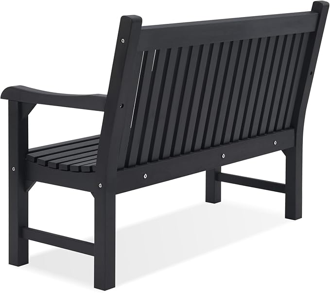 Psilvam Garden Bench, 2-Person Poly Lumber Patio Bench, All-Weather Outdoor - Image 3