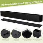 32 x 3.5 x 3.5 Inch Long Rectangular Planter Box Window Sill Plant Box Metal - Image 6