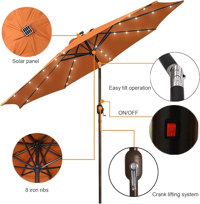 Blissun 9 ft Solar Umbrella - Image 2