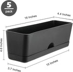 5 Pack Window Boxes Planters 16 Inches Rectangular Planter Herb Planter Boxes - Image 4