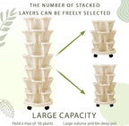 Umigy 2 Set of 7 Tier Vertical Planter Stackable Tower Planters Strawberry Herb - Image 5