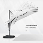 PURPLE LEAF 10 Feet Patio Umbrella Outdoor Cantilever Solar Powered LED Square - Image 8