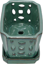 W&W Orchid Pot with Holes and Saucer - Image 3