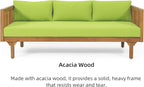 Merax Outdoor 3 Seater Daybed, Acacia Wood Day Bed Couch Sofa - Image 4