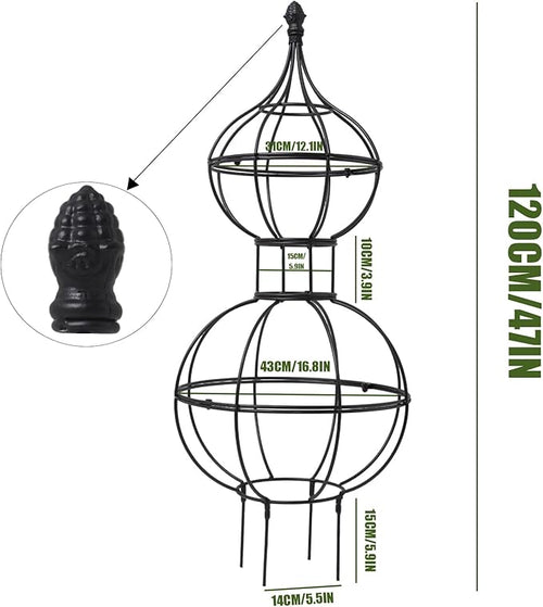 47"x17" Metal Obelisk Trellis for Climbing Plants | Unique Outdoor Support for - Image 2