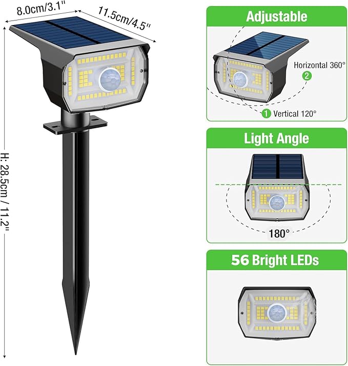 nipify 10 Pack Solar Lights Outdoor Waterproof, 3 Modes Motion Sensor Spot - Image 6