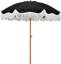AMMSUN Boho Fringe Umbrella Outdoor Patio, 6.5ft UPF50+ Picnic Umbrella by AMMSUN