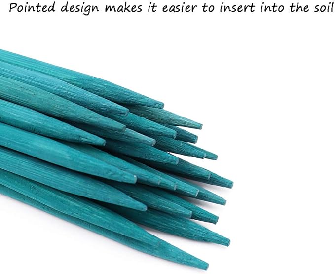 Garden Wood Plant Stakes Green Bamboo Sticks, HAINANSTRY Sturdy Floral Plant - Image 3