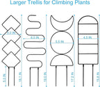 4 Packs 19 in Heighten Trellis for Climbing Plants Indoor, HENABLE Small Garden - Image 6